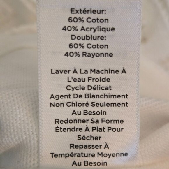 Talbots White 3/4 Sleeve Crochet Sweater Dress Size Mp - Picture 7 of 7